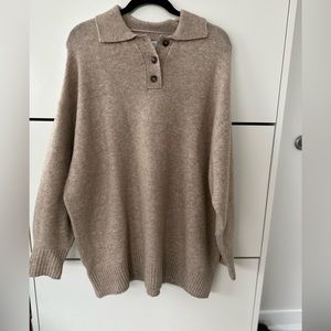 Mango Oversized beige sweater
